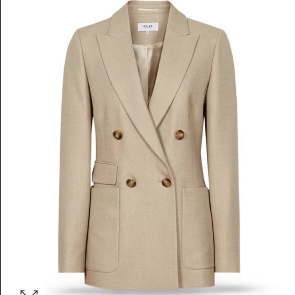 Reiss Taupe Italian Fabric Blazer